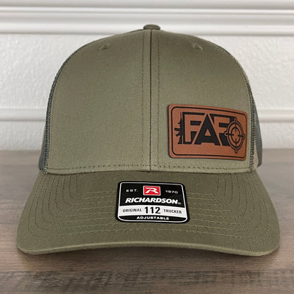 FAFO F Around And Find Out 2A 2nd Amendment Patriotic Leather Patch Hat Green/Camo - Hollow Point Society - Patch Hat