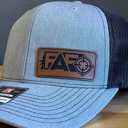 FAFO F Around And Find Out Leather Patch Hat - Hollow Point Society - Patch Hat