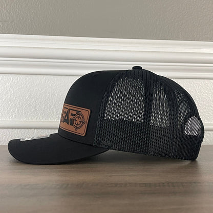 FAFO F Around And Find Out Side Leather Patch Hat Black - Hollow Point Society - Patch Hat