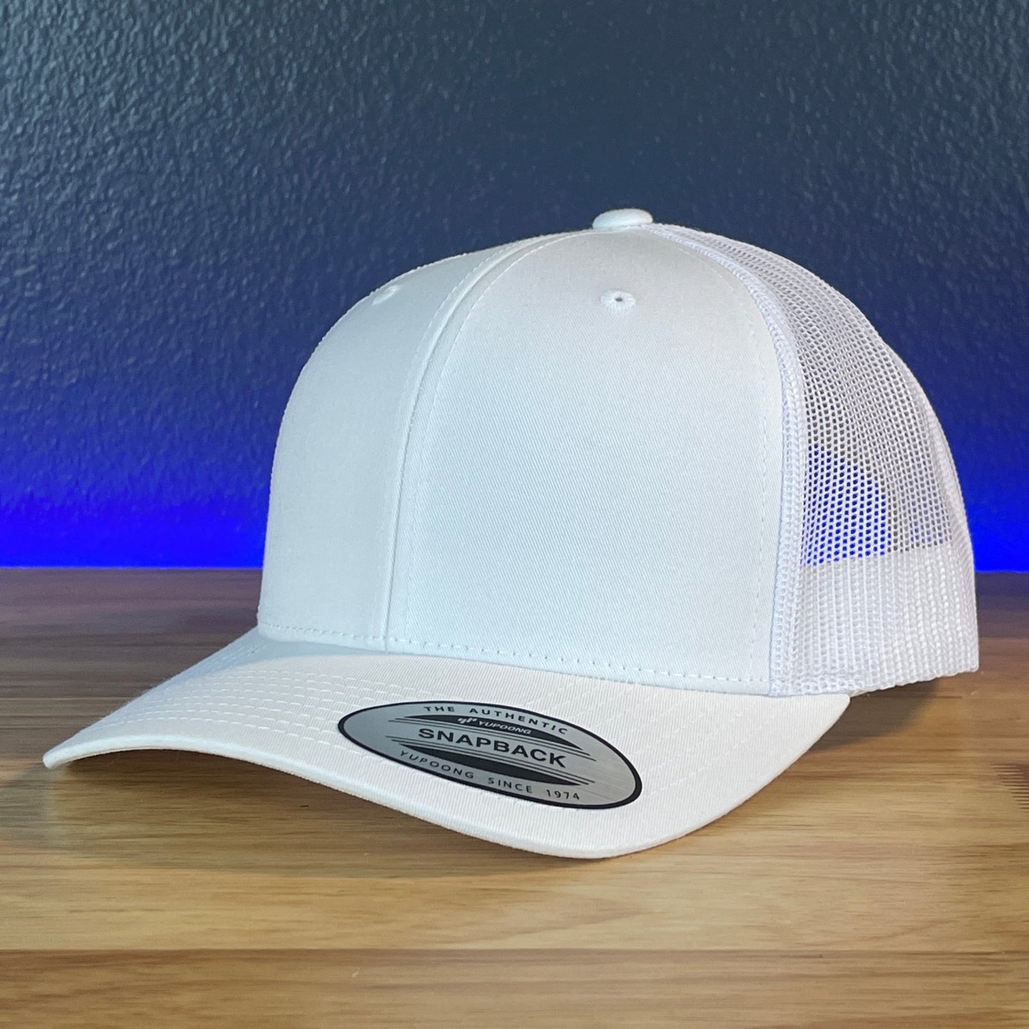 FAFO F AROUND AND FIND OUT Side Leather Patch Trucker Hat White - Hollow Point Society - Patch Hat