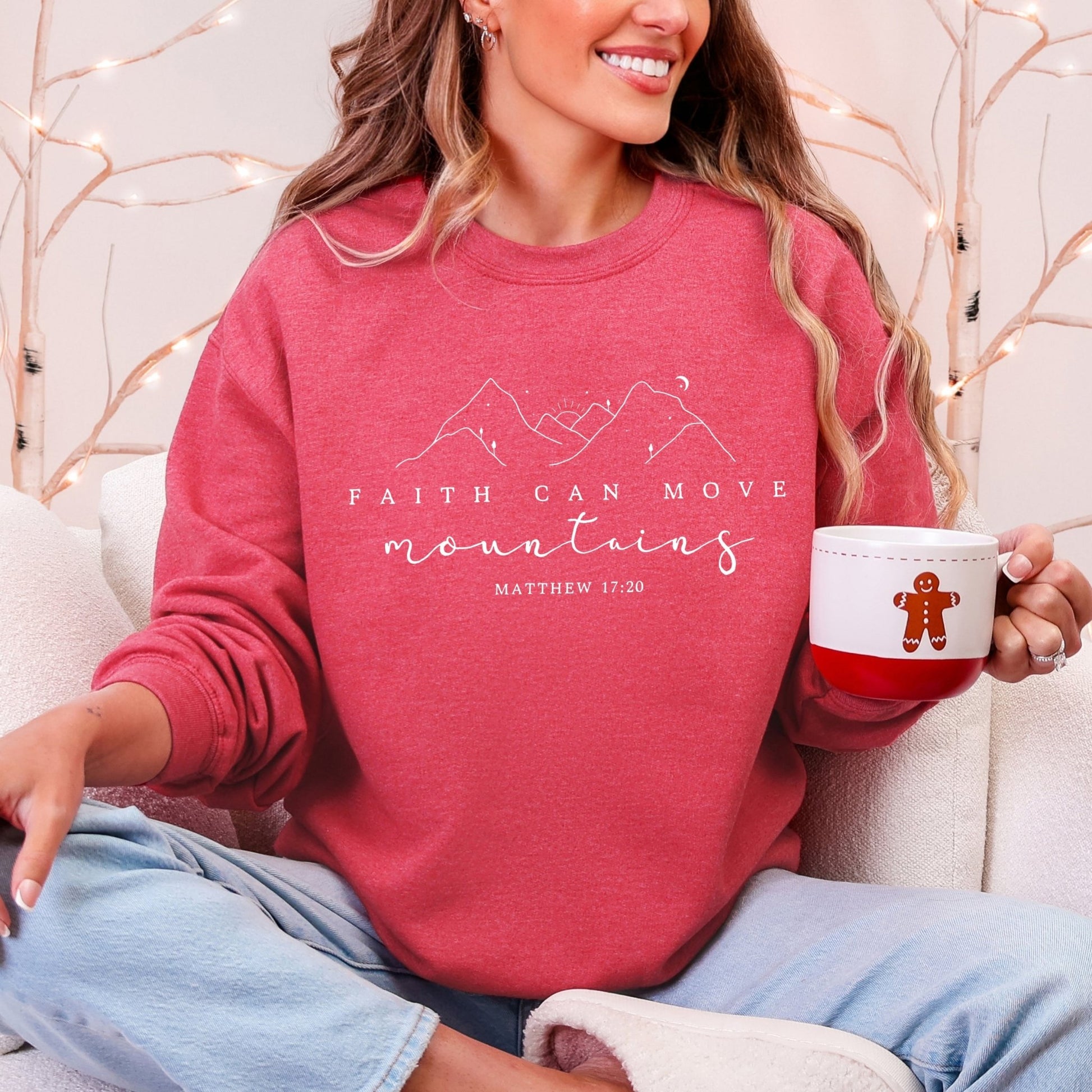 Faith Can Move Mountains Sweatshirt Matthew 17:20 Women’s Christian Sweater - Hollow Point Society - Sweater