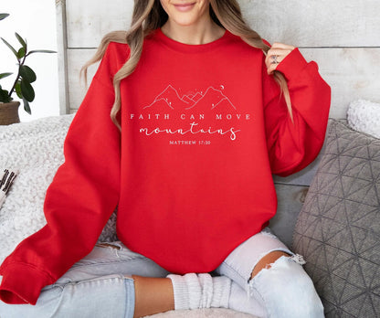 Faith Can Move Mountains Sweatshirt Matthew 17:20 Women’s Christian Sweater - Hollow Point Society - Sweater