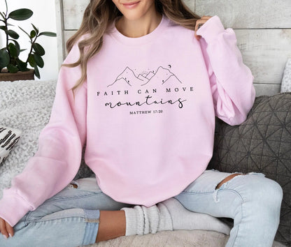 Faith Can Move Mountains Sweatshirt Matthew 17:20 Women’s Christian Sweater - Hollow Point Society - Sweater