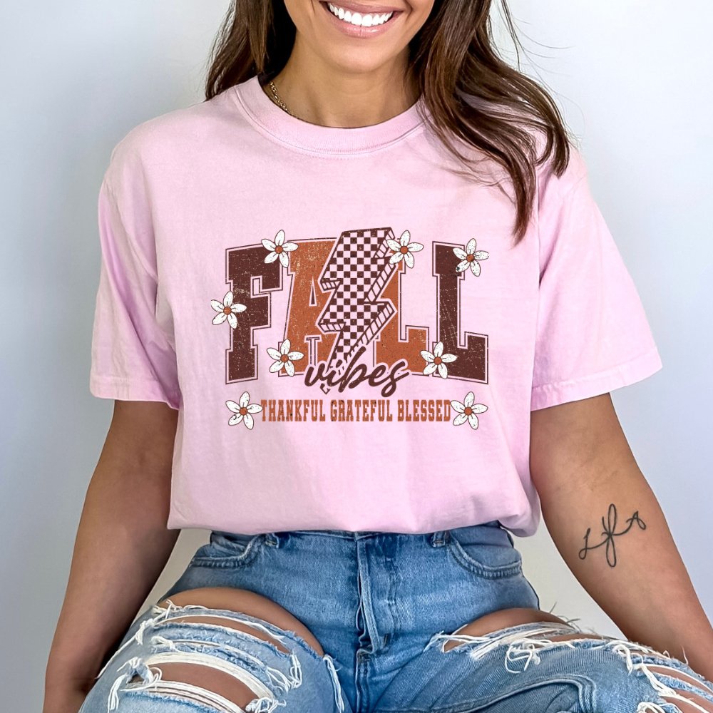 Fall Vibes Thankful Ladies Shirt (3 colors) - Hollow Point Society - T-Shirt