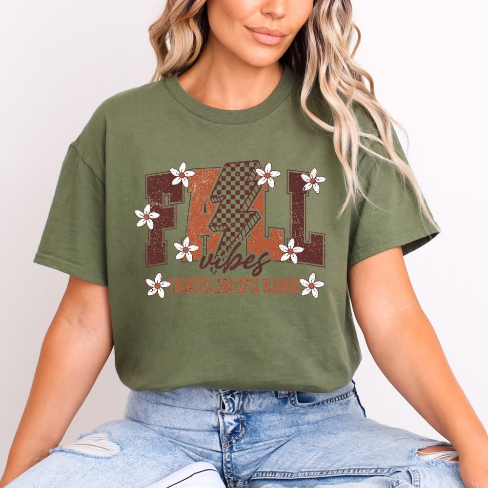 Fall Vibes Thankful Ladies Shirt (3 colors) - Hollow Point Society - T-Shirt