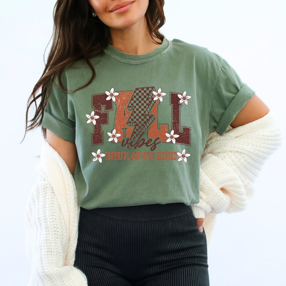 Fall Vibes Thankful Ladies Shirt (3 colors) - Hollow Point Society - T-Shirt