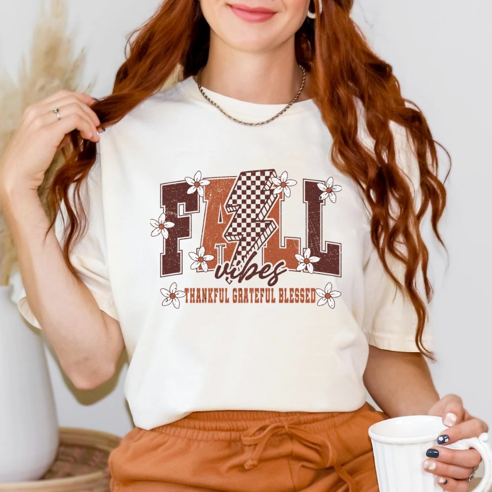 Fall Vibes Thankful Ladies Shirt (3 colors) - Hollow Point Society - T-Shirt