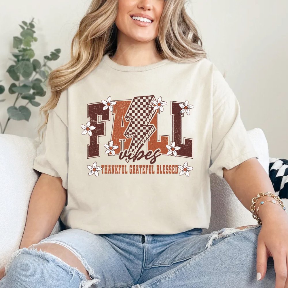 Fall Vibes Thankful Ladies Shirt (3 colors) - Hollow Point Society - T-Shirt