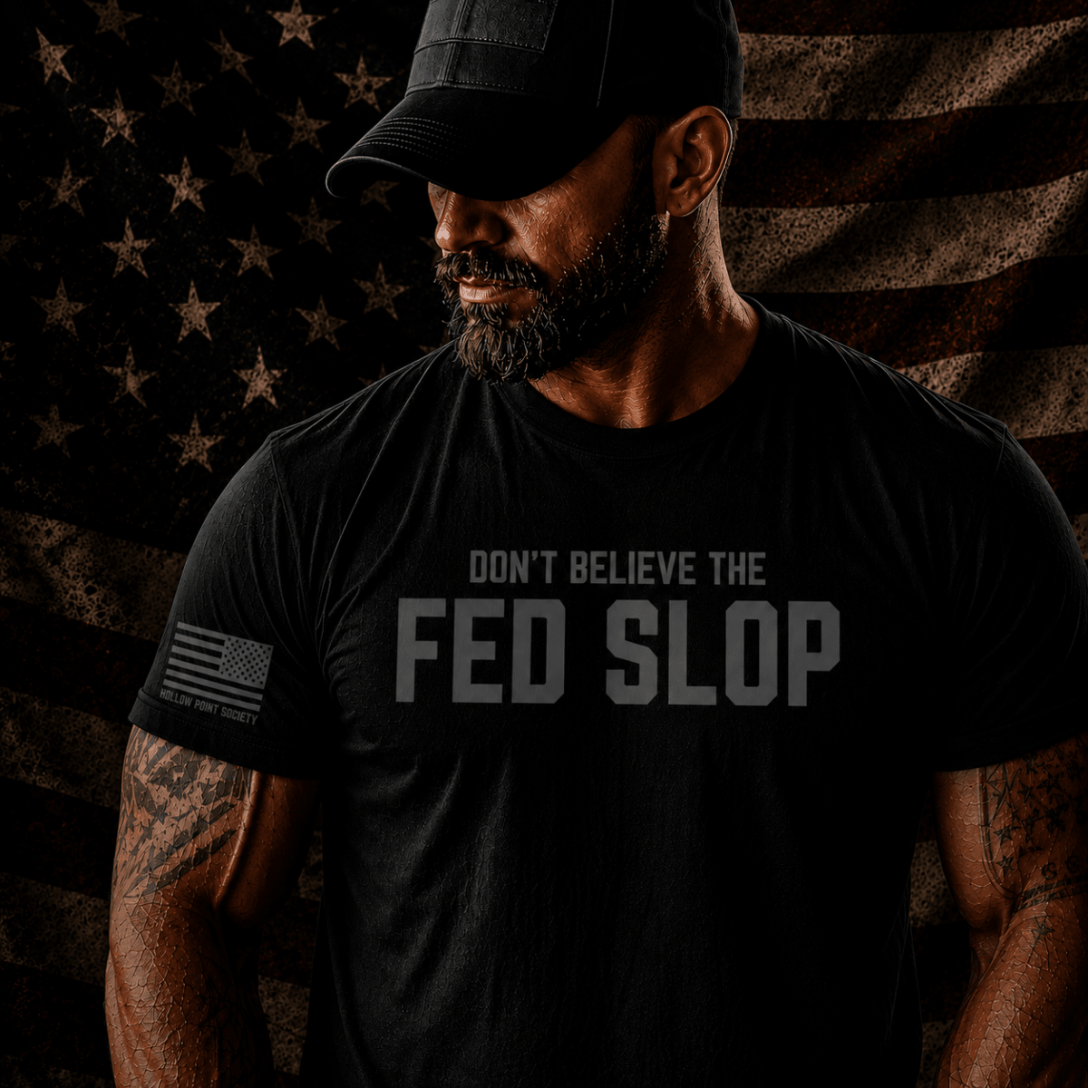 Fed Slop T-Shirt Men's Patriotic Cotton Tee - Hollow Point Society - T-Shirt