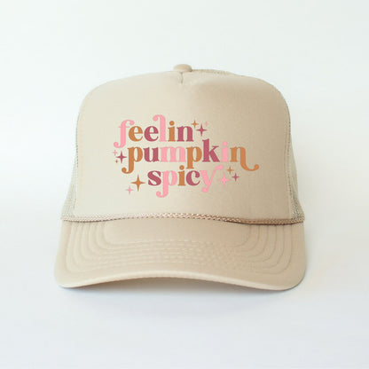 Feeling Pumpkin Spicy Classic Foam Trucker Hat Khaki - Hollow Point Society - Trucker Hat