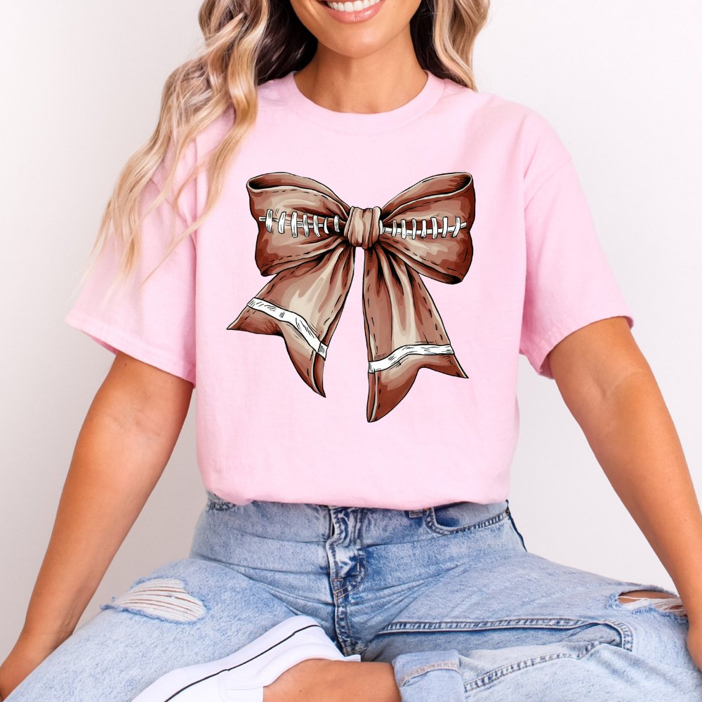 Football Bow Shirt Coquette Tee (4 colors) - Hollow Point Society - T-Shirt