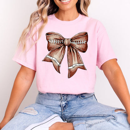 Football Bow Shirt Coquette Tee (4 colors) - Hollow Point Society - T-Shirt