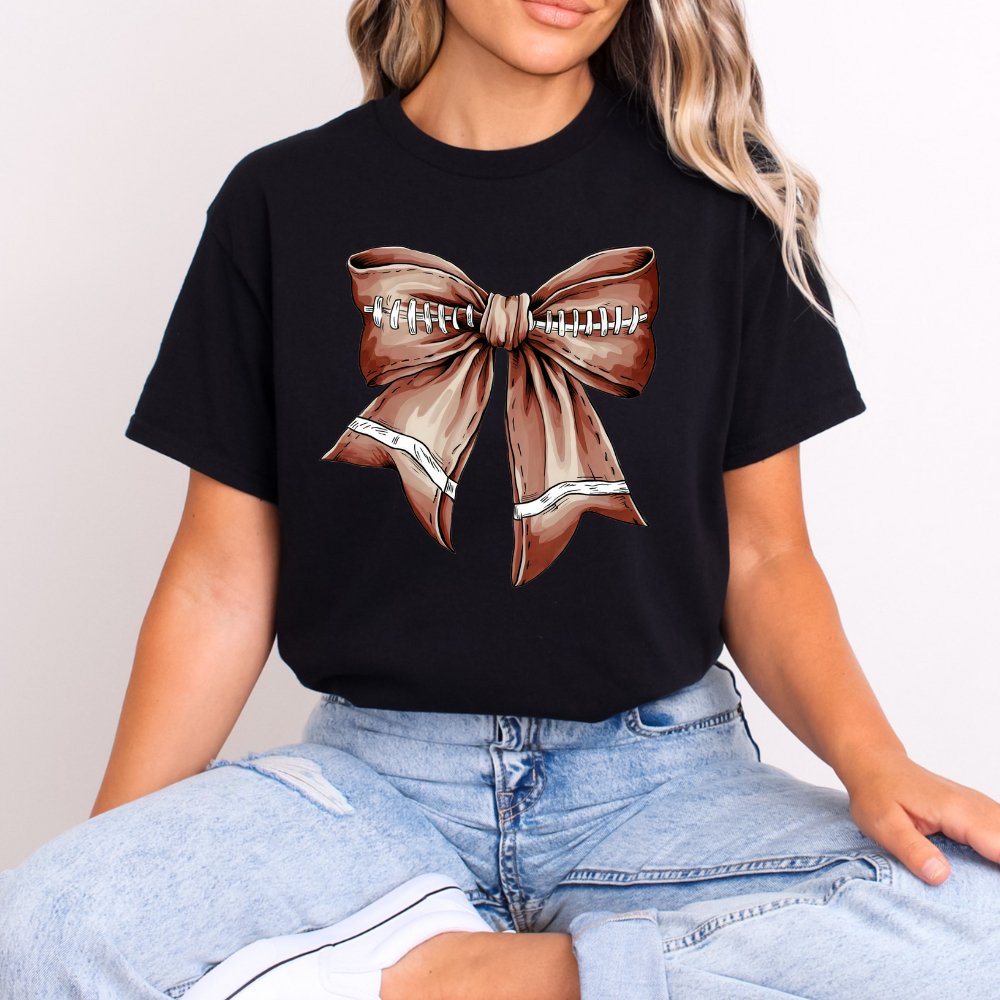 Football Bow Shirt Coquette Tee (4 colors) - Hollow Point Society - T-Shirt