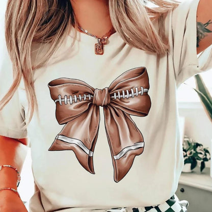 Football Bow Shirt Coquette Tee (4 colors) - Hollow Point Society - T-Shirt