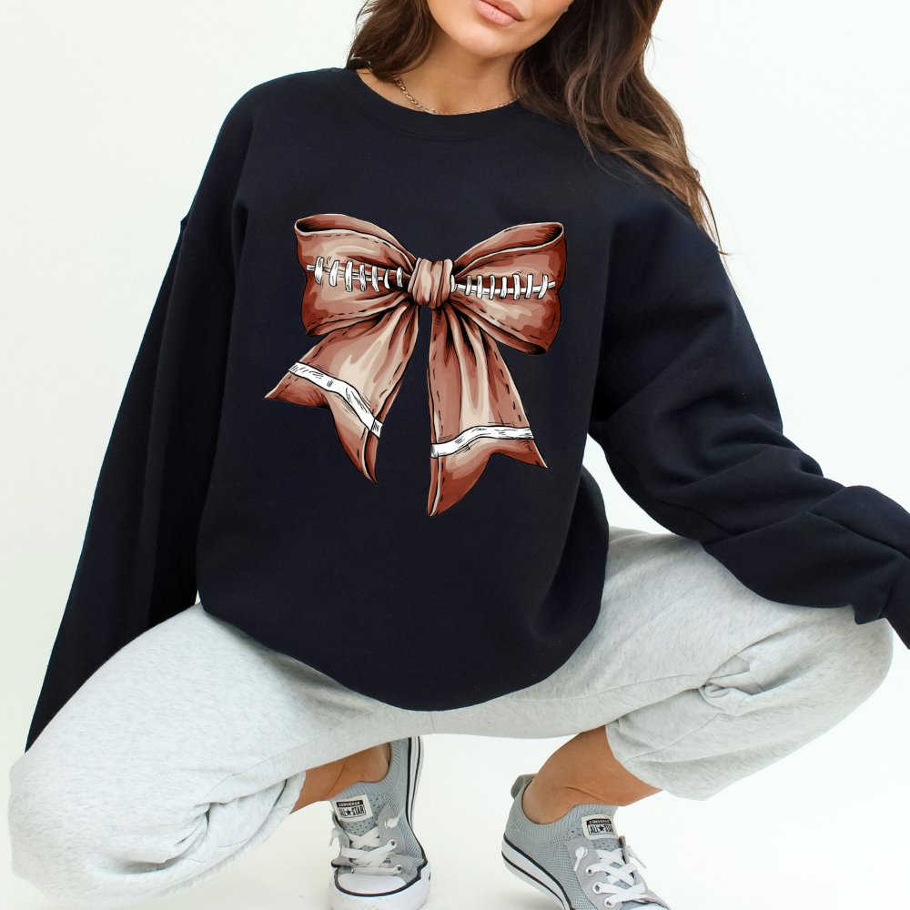 Football Bow Sweatshirt Coquette Sweater - Hollow Point Society - Sweater