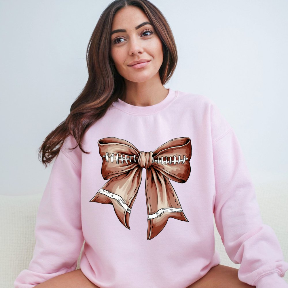 Football Bow Sweatshirt Coquette Sweater - Hollow Point Society - Sweater