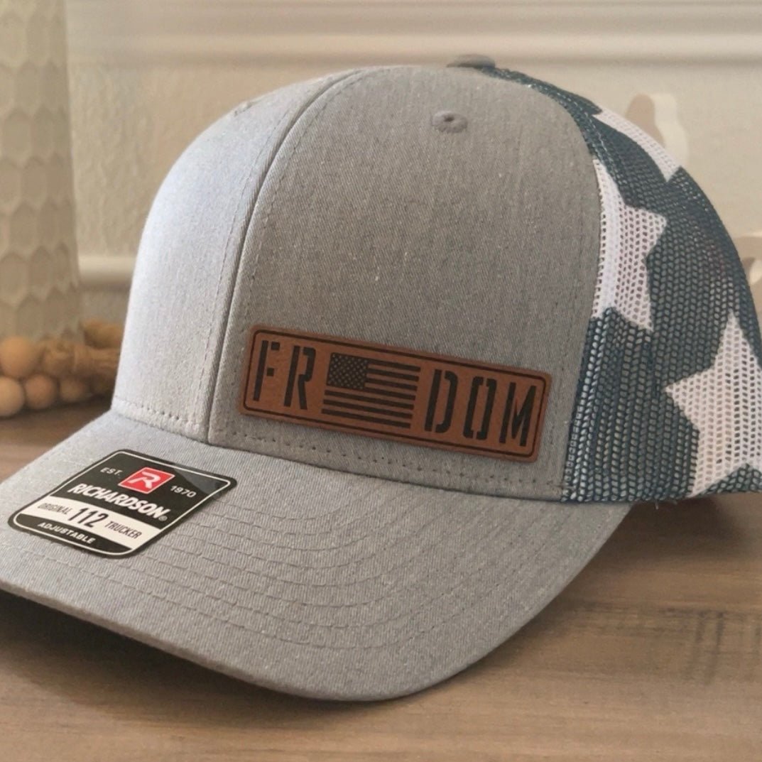 Freedom Flag Side Leather Patch Hat Stars & Stripes - Hollow Point Society - Patch Hat