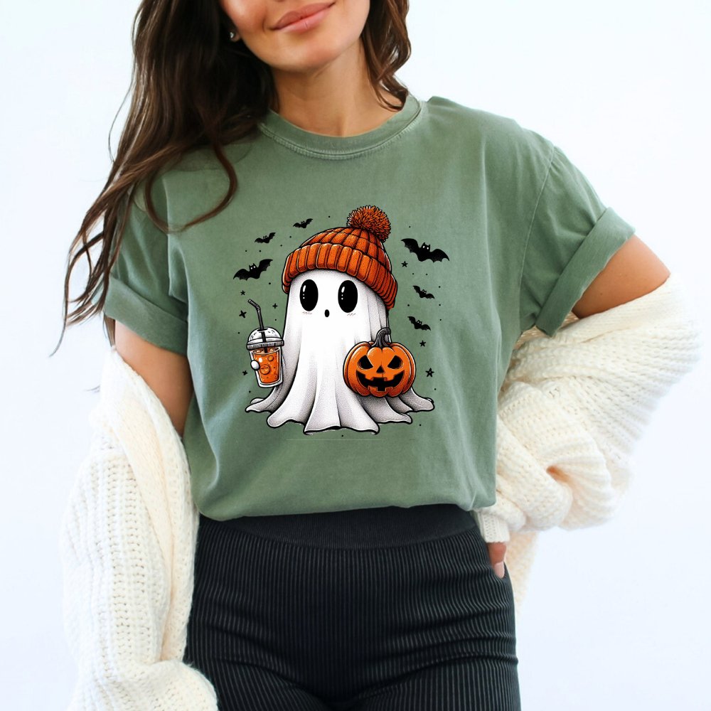 Ghost Holding Coffee Halloween Shirt (3 colors) - Hollow Point Society - T-Shirt