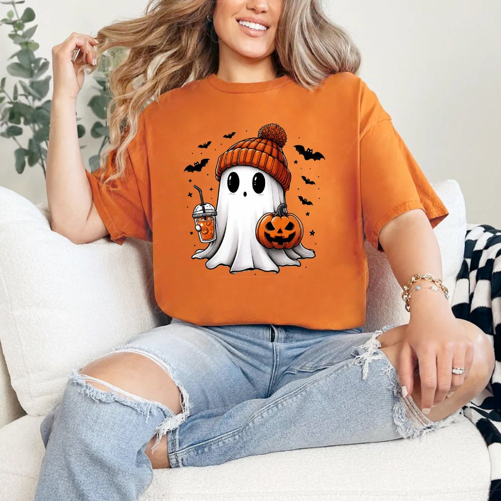 Ghost Holding Coffee Halloween Shirt (3 colors) - Hollow Point Society - T-Shirt