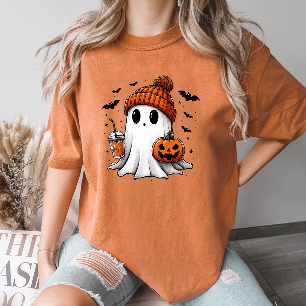 Ghost Holding Coffee Halloween Shirt (3 colors) - Hollow Point Society - T-Shirt