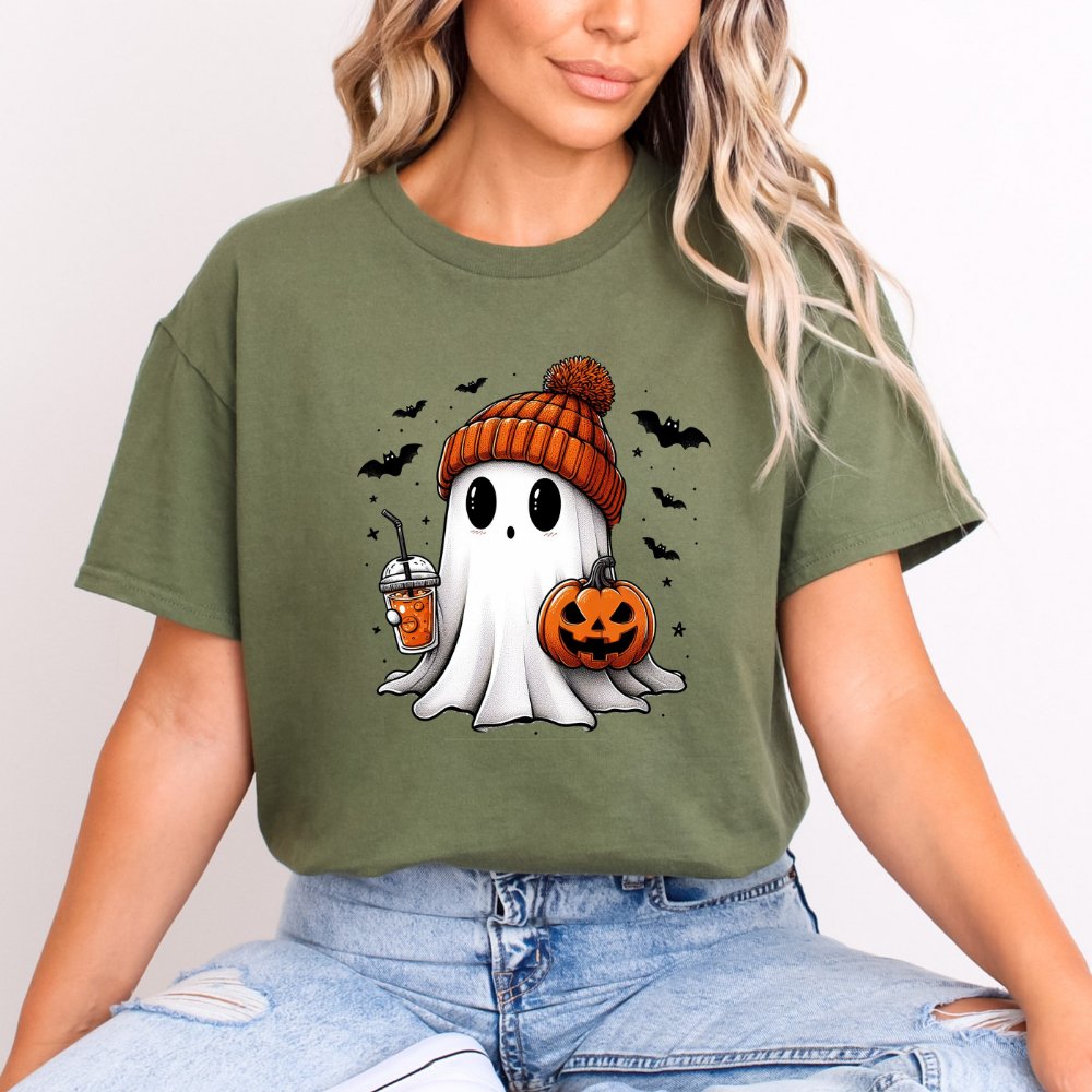 Ghost Holding Coffee Halloween Shirt (3 colors) - Hollow Point Society - T-Shirt