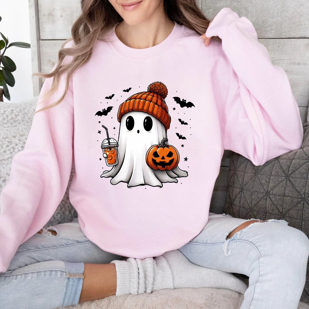 Ghost Holding Coffee Halloween Sweater (3 colors) - Hollow Point Society - Sweater