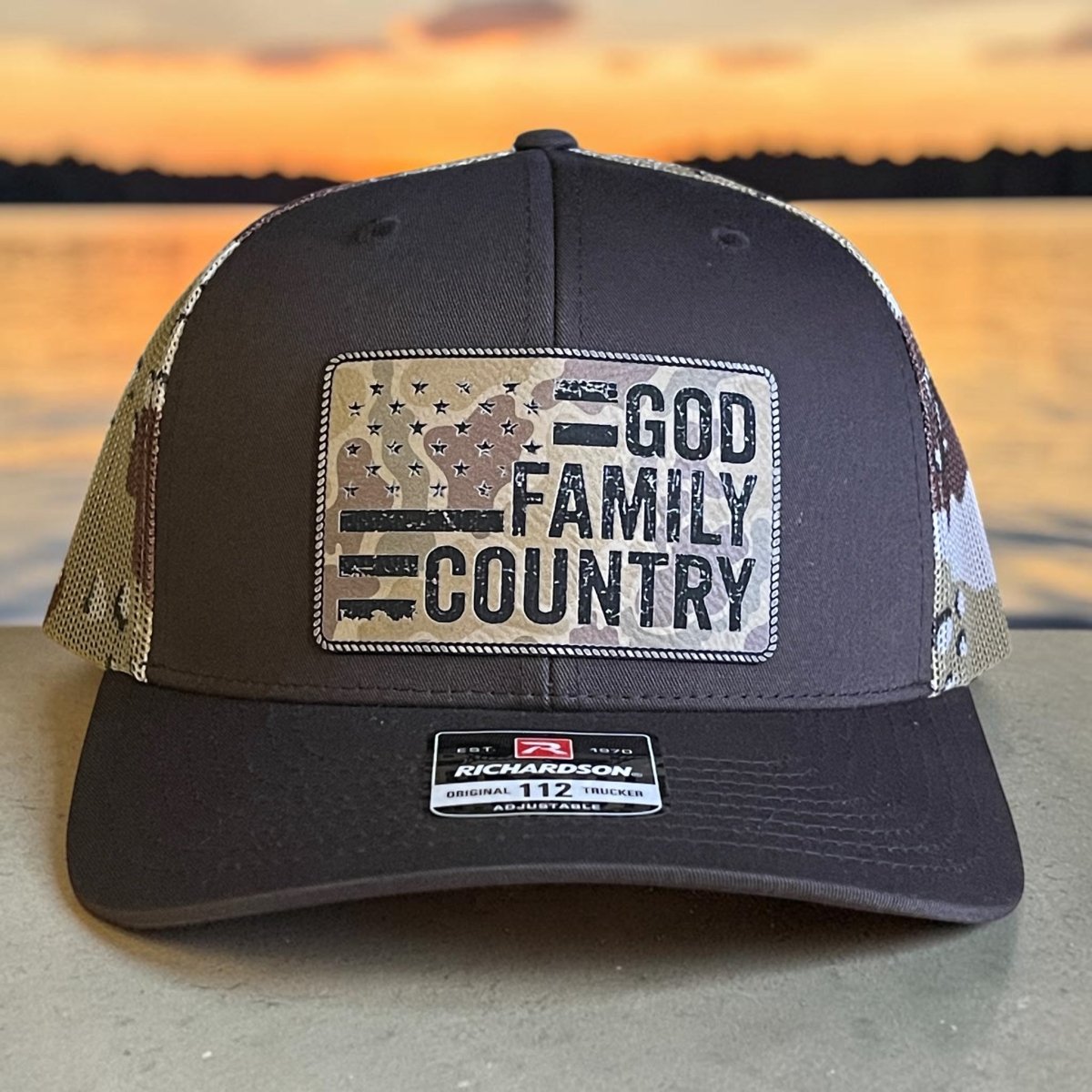 God Family Country American Flag Patch Hat - Hollow Point Society - Patch Hat