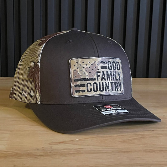 God Family Country American Flag Patch Hat - Hollow Point Society - Patch Hat