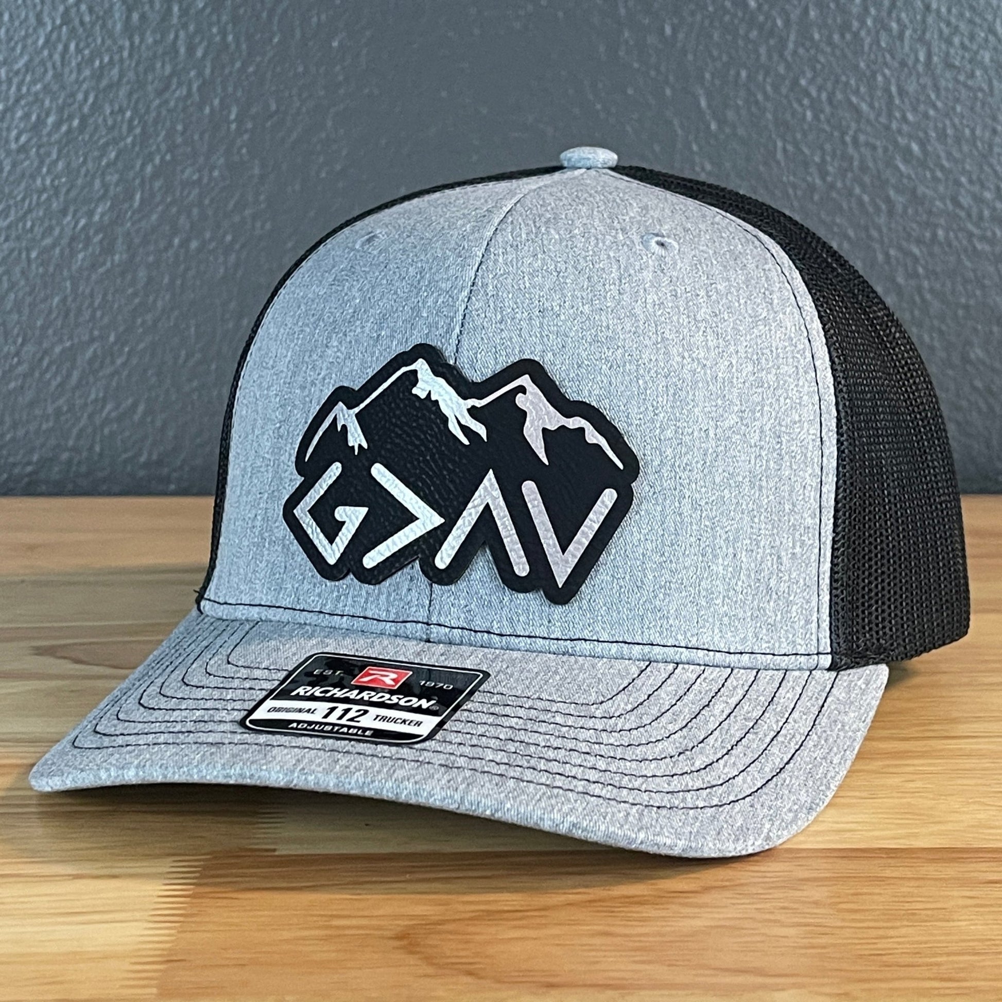 God Is Greater Than The Highs And Lows Christian SnapBack Leather Patch Hat Outline Blk/Silv - Hollow Point Society - Patch Hat