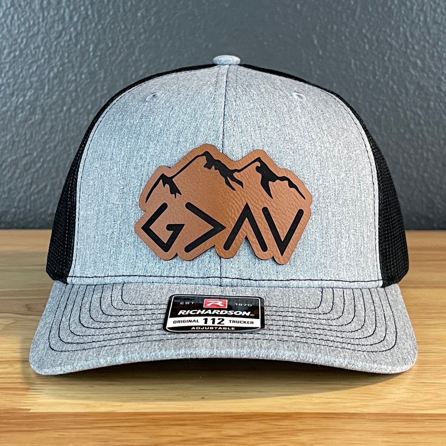 God Is Greater Than The Highs And Lows Christian SnapBack Leather Patch Hat Outline - Hollow Point Society - Patch Hat