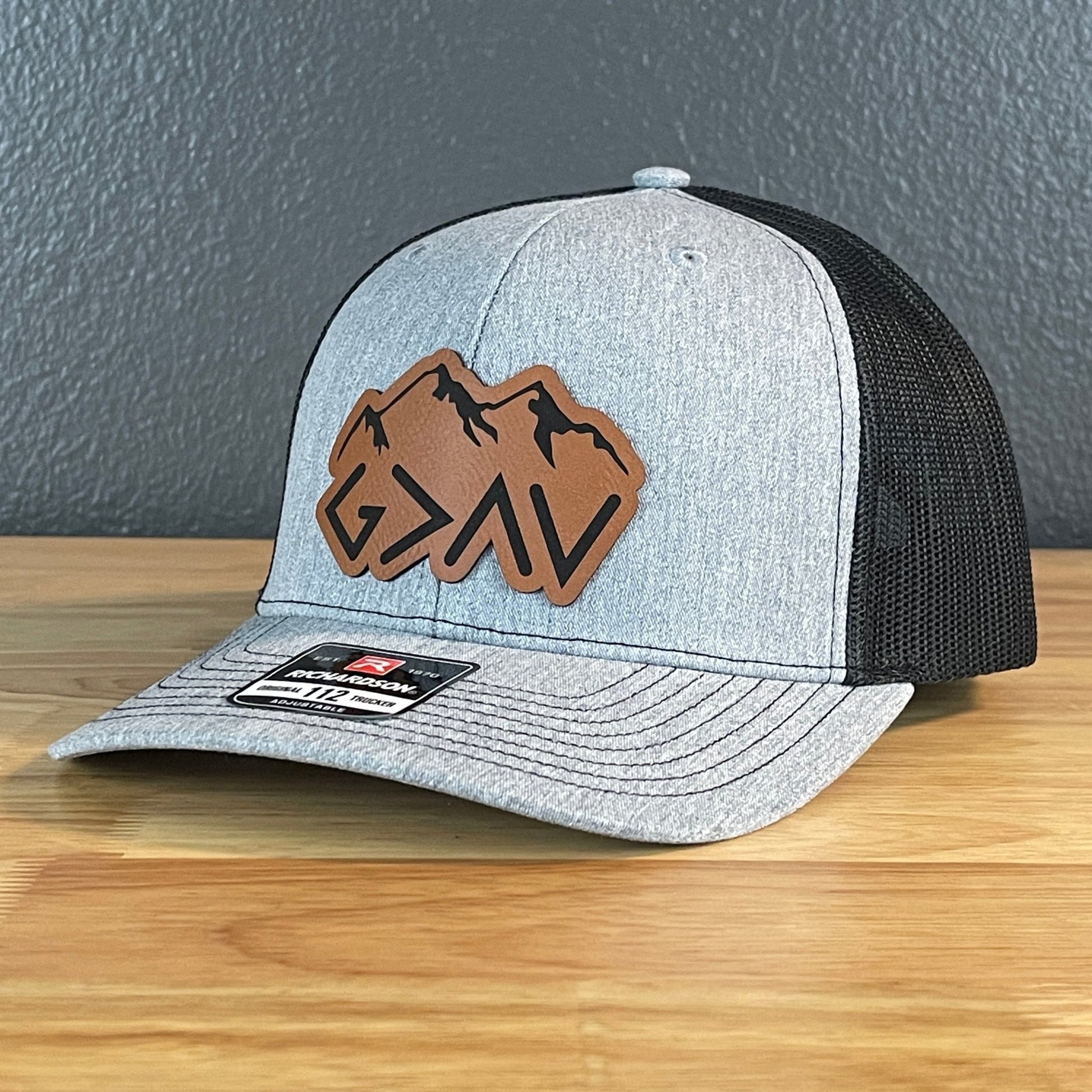 God Is Greater Than The Highs And Lows Christian SnapBack Leather Patch Hat Outline - Hollow Point Society - Patch Hat