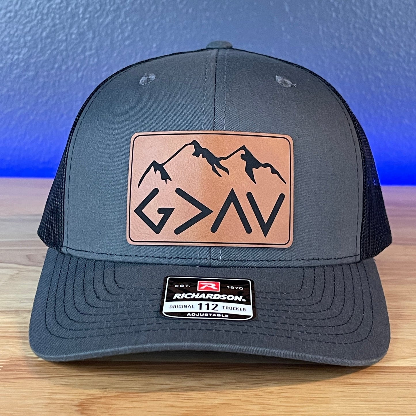 God Is Greater Than The Highs And Lows Christian SnapBack Leather Patch Hat Rawhide Rectangular - Hollow Point Society - Patch Hat