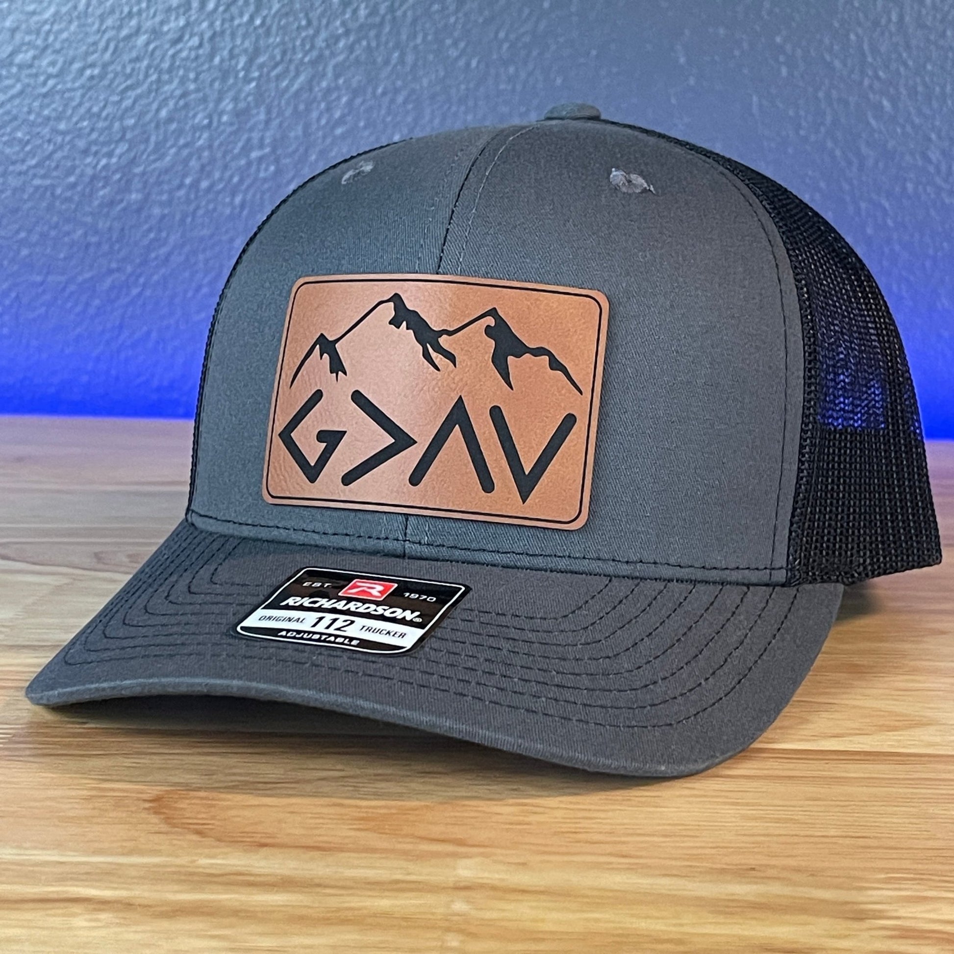 God Is Greater Than The Highs And Lows Christian SnapBack Leather Patch Hat Rawhide Rectangular - Hollow Point Society - Patch Hat