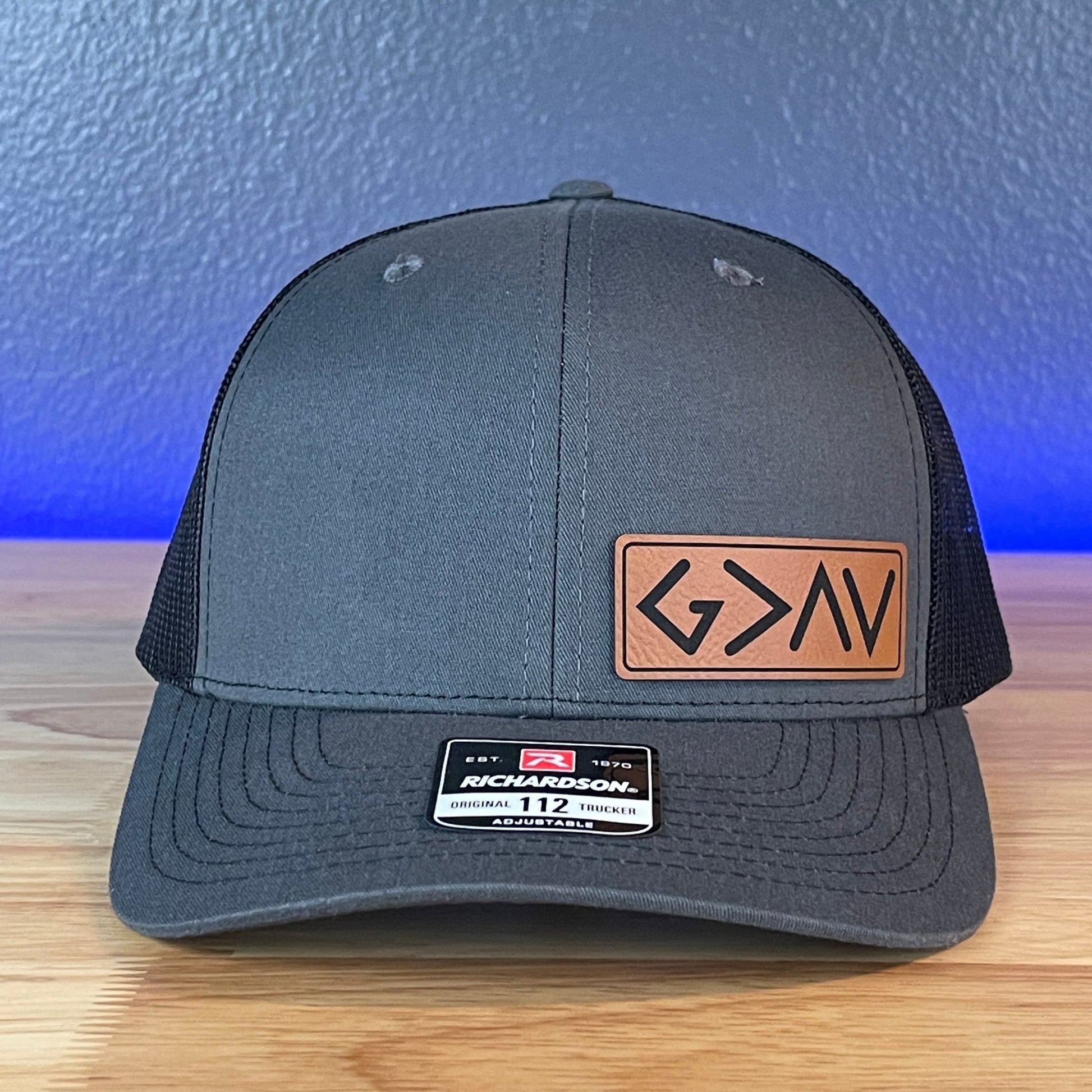 God Is Greater Than The Highs And Lows Christian SnapBack Leather Patch Hat Rawhide Side - Hollow Point Society - Patch Hat