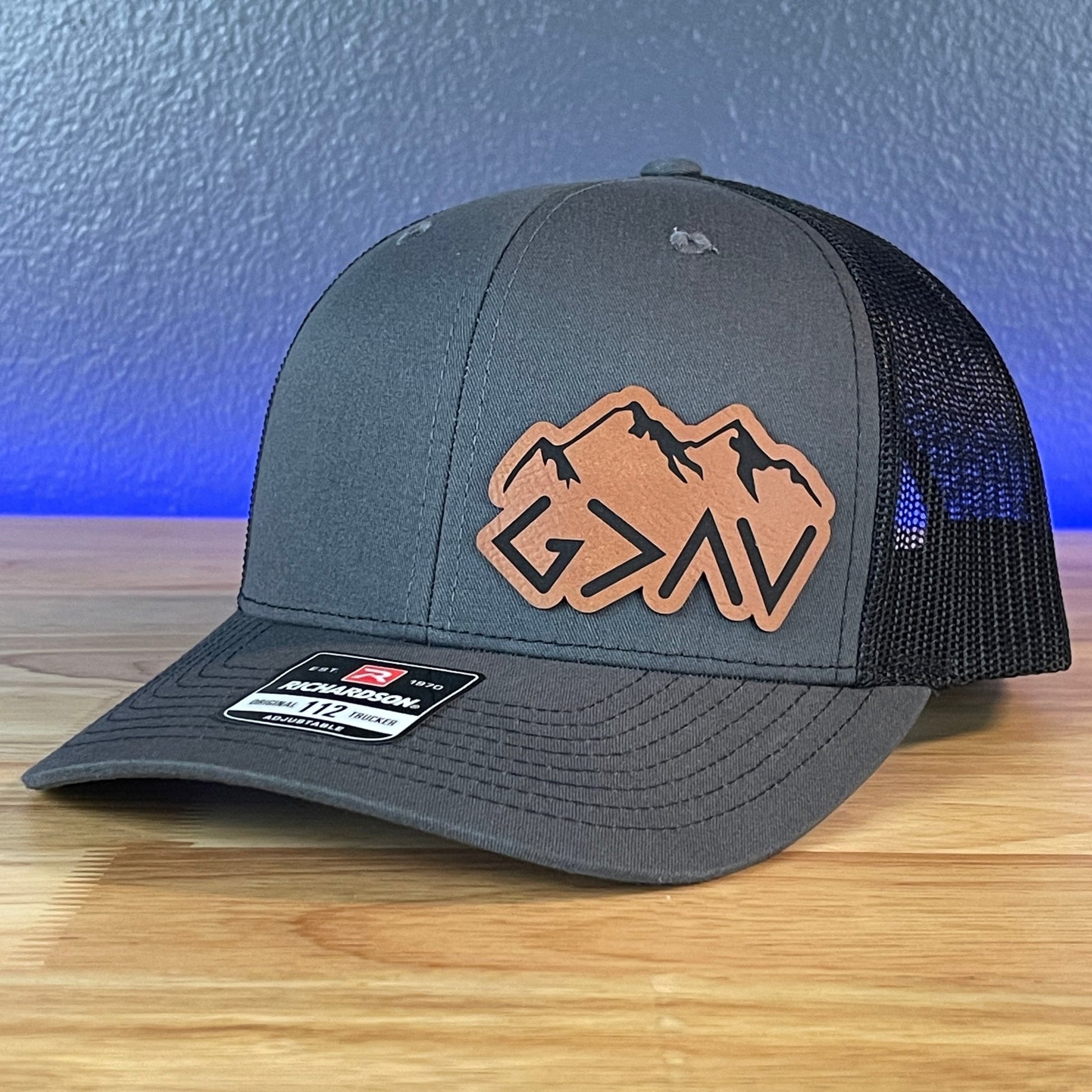 God Is Greater Than The Highs And Lows Christian SnapBack Leather Patch Hat Rawhide Side Outline - Hollow Point Society - Patch Hat