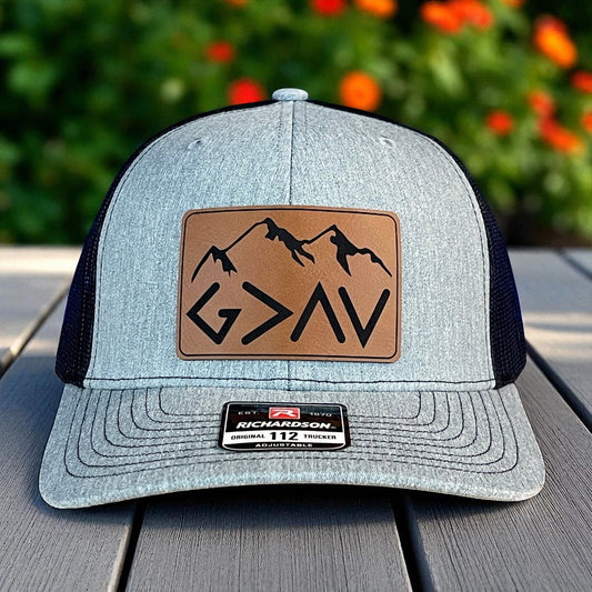 God Is Greater Than The Highs And Lows Christian SnapBack Leather Patch Hat Rectangular - Hollow Point Society - Patch Hat