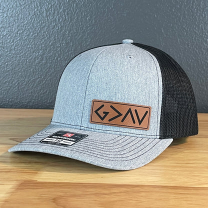 God Is Greater Than The Highs And Lows Christian SnapBack Leather Patch Hat Side - Hollow Point Society - Patch Hat