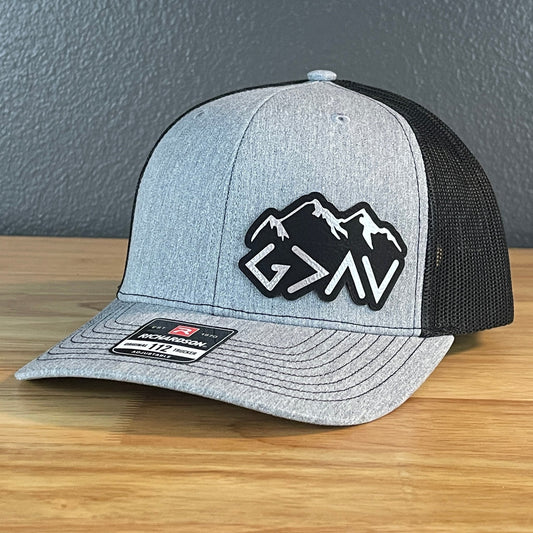 God Is Greater Than The Highs And Lows Christian SnapBack Leather Patch Hat Side Outline Blk/Silv - Hollow Point Society - Patch Hat