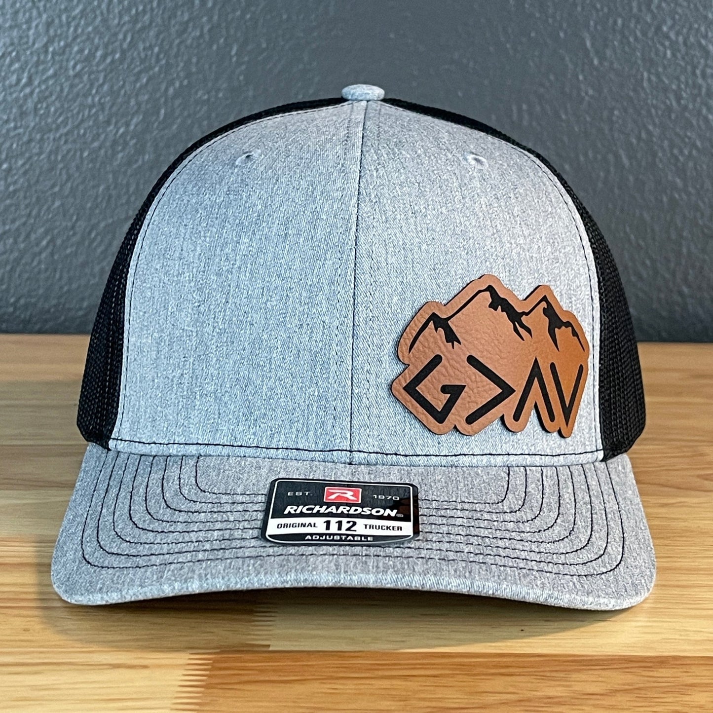 God Is Greater Than The Highs And Lows Christian SnapBack Leather Patch Hat Side Outline - Hollow Point Society - Patch Hat