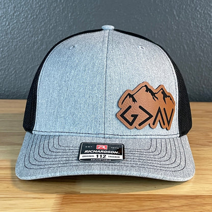 God Is Greater Than The Highs And Lows Christian SnapBack Leather Patch Hat Side Outline - Hollow Point Society - Patch Hat