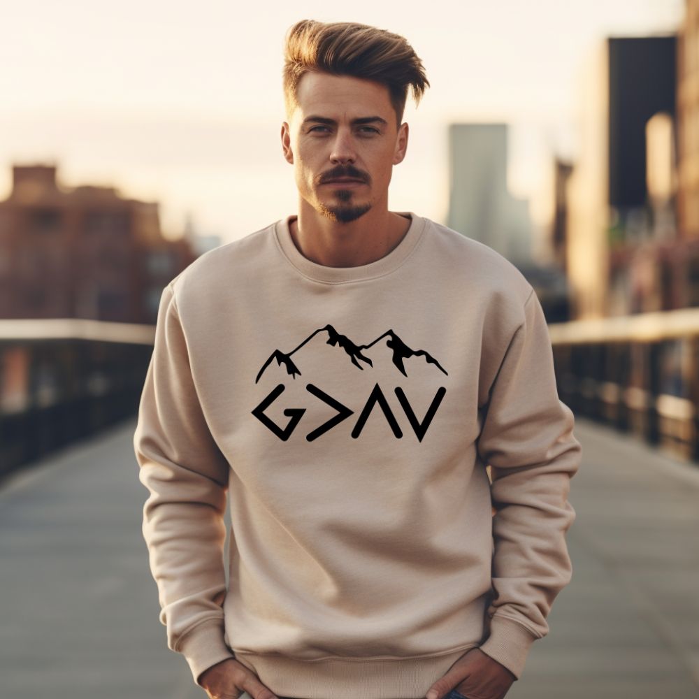 God Is Greater Than The Highs And Lows Men's Christian Sweatshirt (3 colors) - Hollow Point Society - Sweater