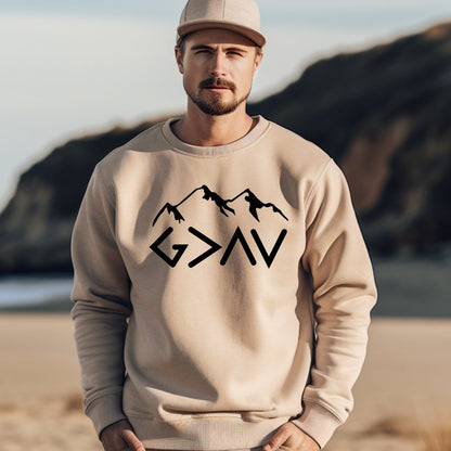 God Is Greater Than The Highs And Lows Men's Christian Sweatshirt (3 colors) - Hollow Point Society - Sweater