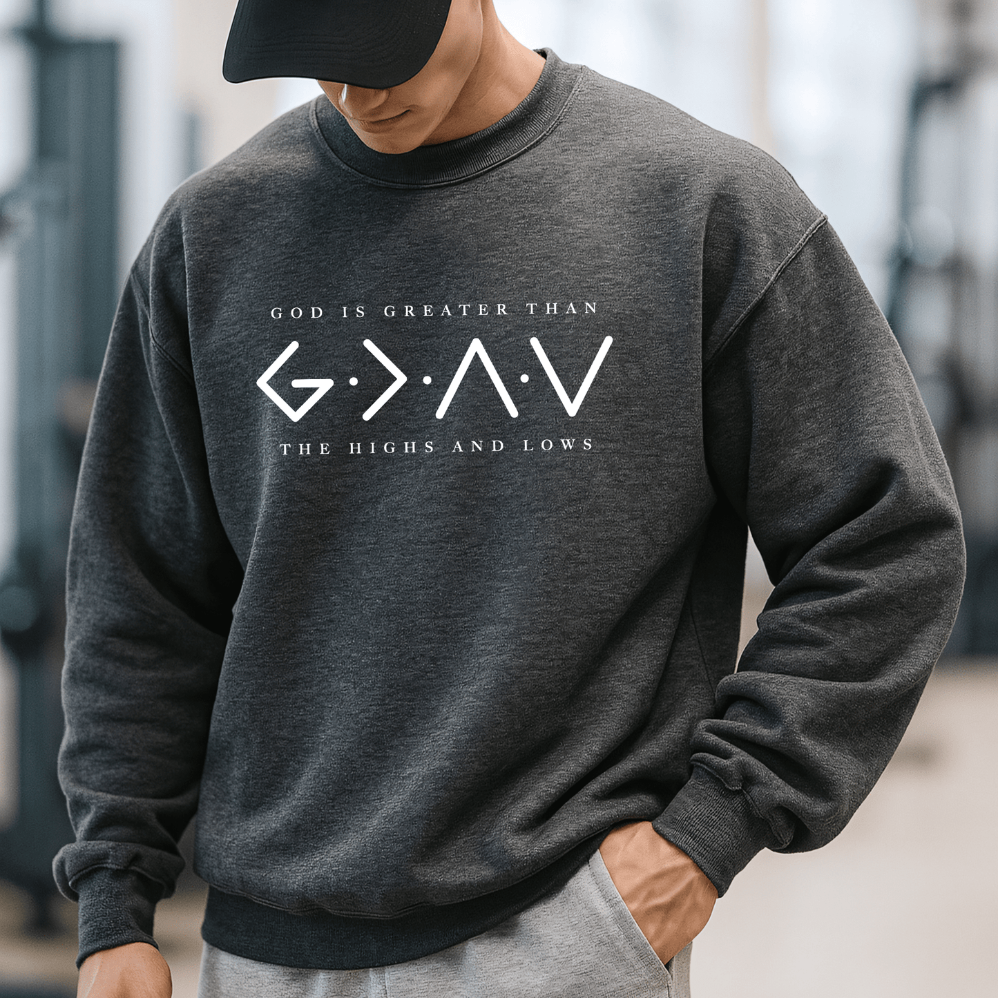 God Is Greater Than The Highs And Lows Men's Christian Sweatshirt - Hollow Point Society - Sweater