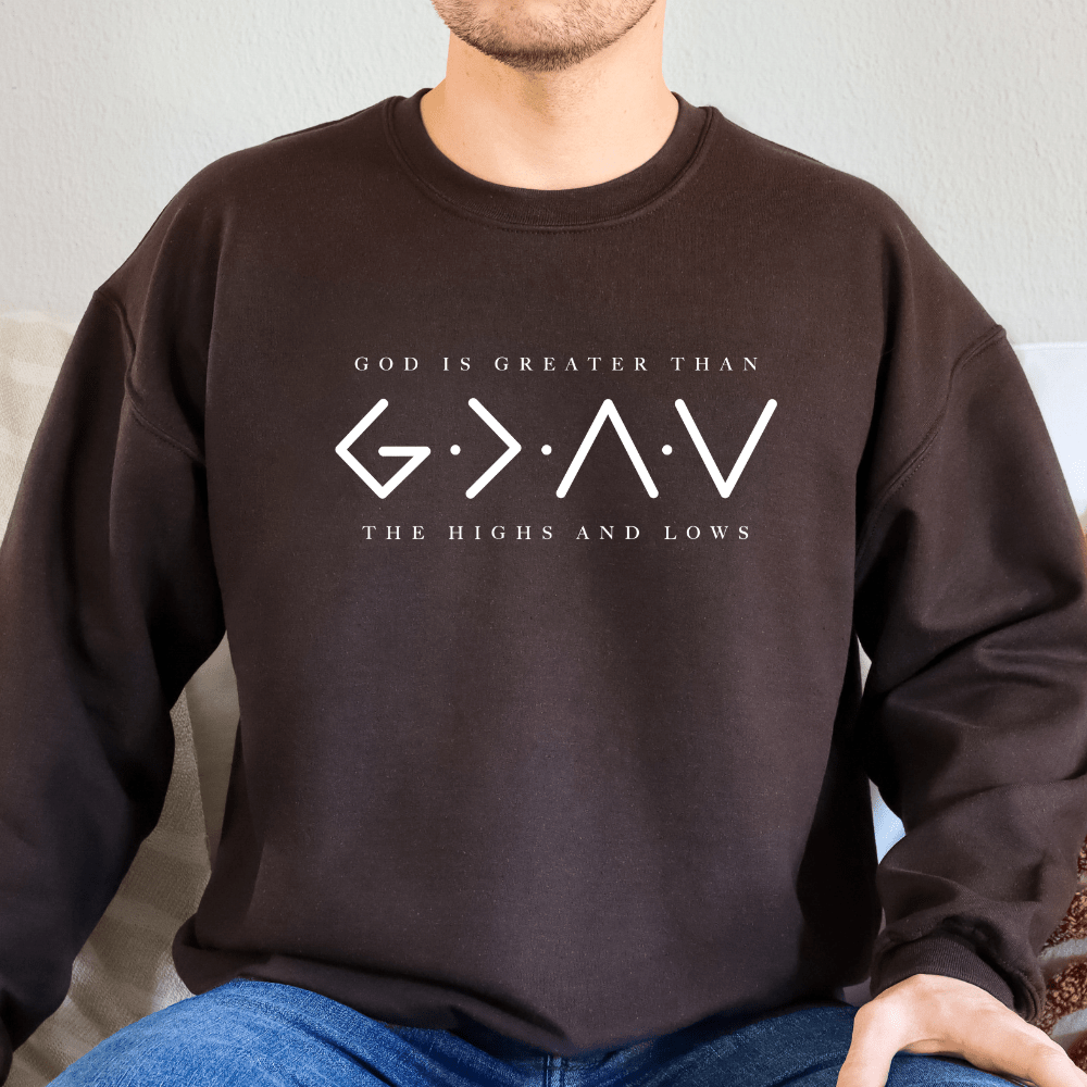 God Is Greater Than The Highs And Lows Men's Christian Sweatshirt - Hollow Point Society - Sweater