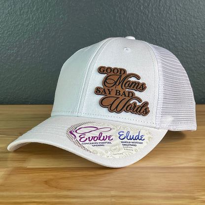 Good Moms Say Bad Words Ponytail Hat Rawhide Patch Women's Hat - Hollow Point Society - Patch Hat