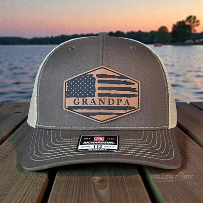 Grandpa American Flag Patriotic Hat - Hollow Point Society - Patch Hat