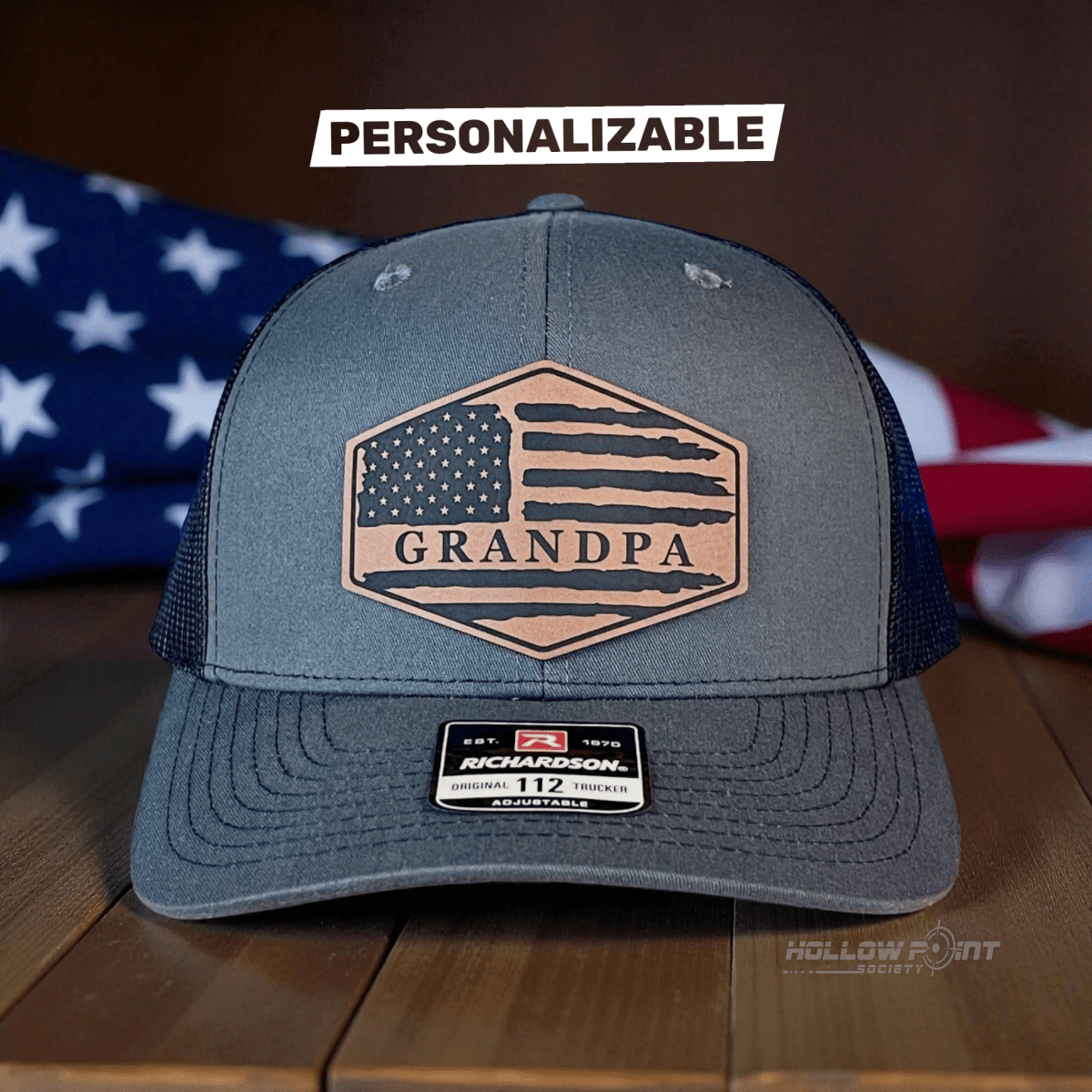Grandpa American Flag Patriotic SnapBack Patch Hat Grandfather Christmas Gift - Hollow Point Society - Patch Hat