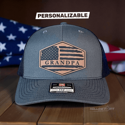 Grandpa American Flag Patriotic SnapBack Patch Hat Grandfather Christmas Gift - Hollow Point Society - Patch Hat