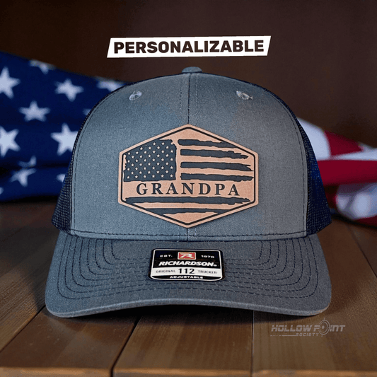 Grandpa American Flag Patriotic SnapBack Patch Hat Grandfather Christmas Gift - Hollow Point Society - Patch Hat