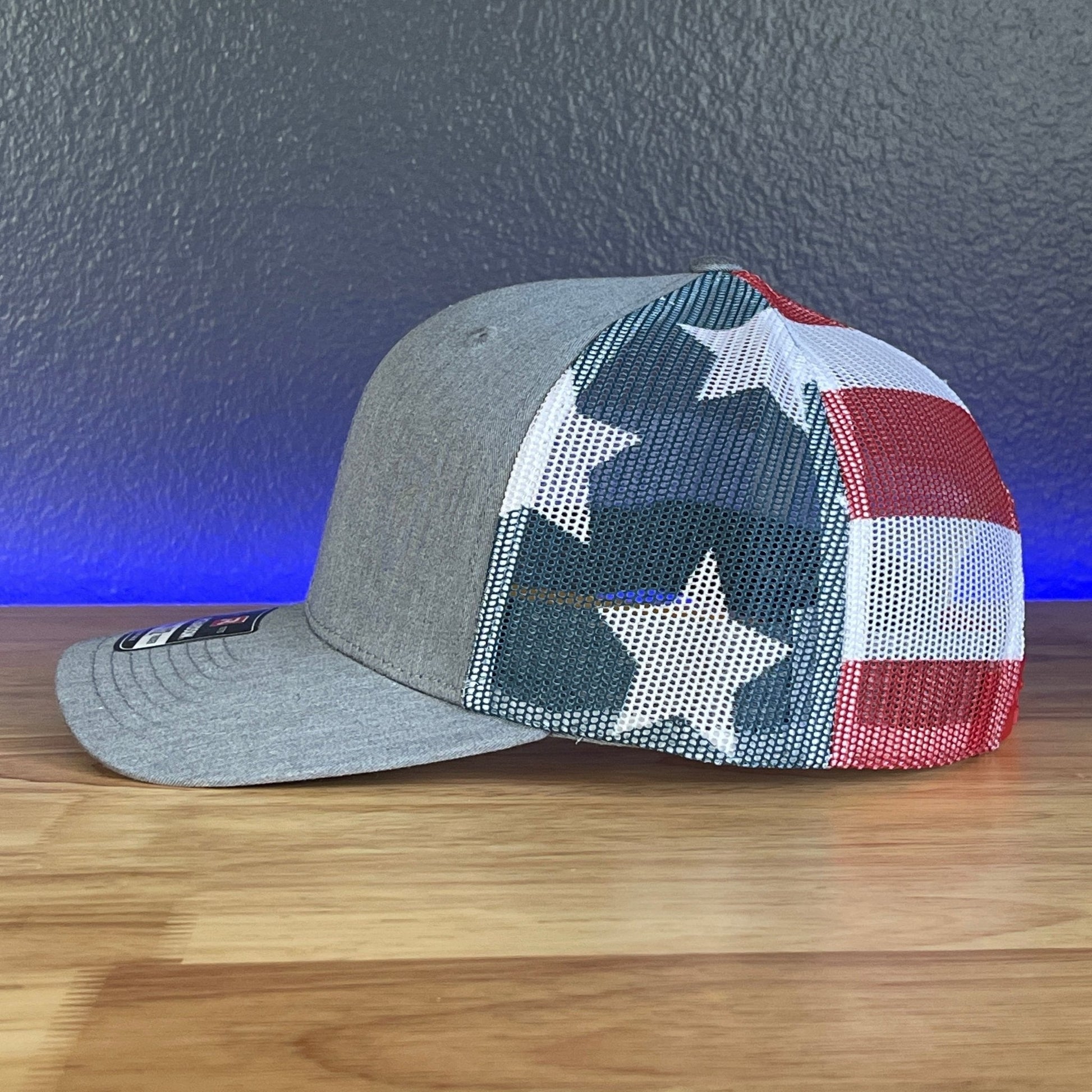 Trump Hat GRAZED & UNFAZED Leather Patch SnapBack Trucker Hat Stars & Stripes - Hollow Point Society - Patch Hat